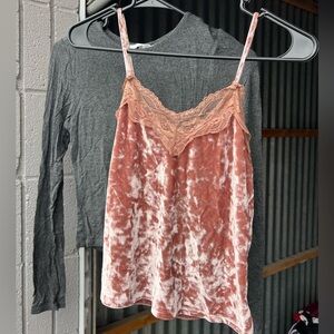 Velvet Pink Lace Cami Top
